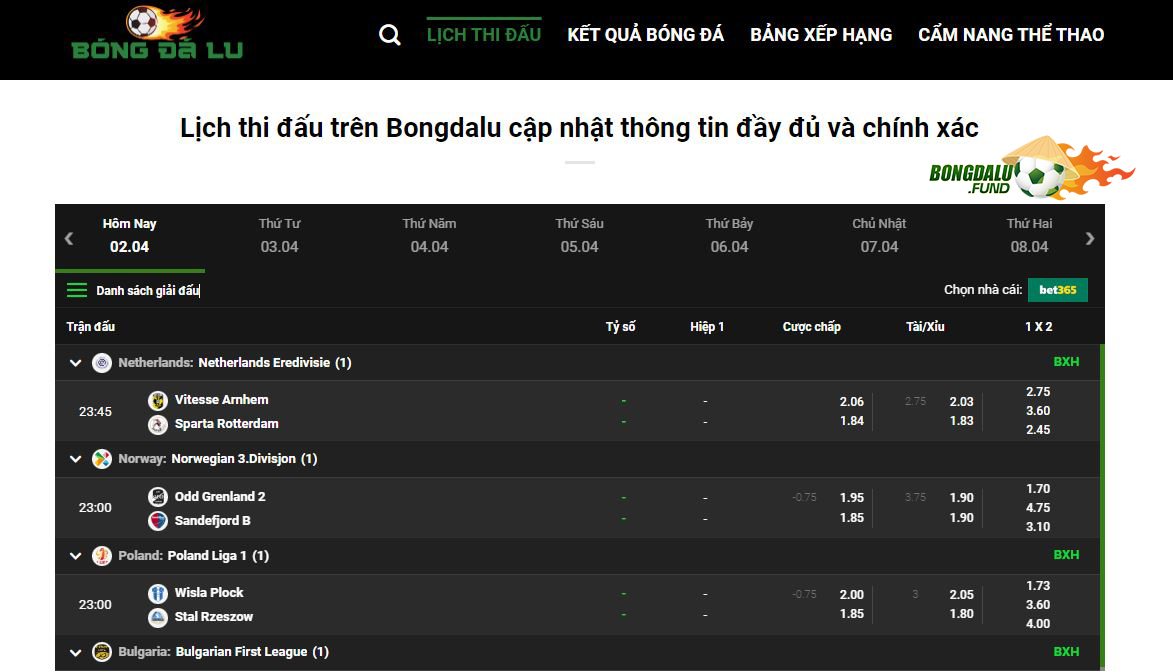 Giới thiệu Bongdalu - nơi cập nhật lịch thi đấu nhanh nhất